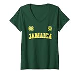 Damen JAMAIKA 62 Unabhängigkeitstag 2024 Trikot Jamaika Flagge T-Shirt mit V