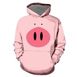 Hoodie Kinder Cartoon-Schwein-Druck Plus Samt-Langarm Herbst Pullover Pulli Festival Kapuzenpullover Streetwear Kleinkind Baby Oberteil Langarmshirt Winter Modische Kleidung Tops 2-10 J