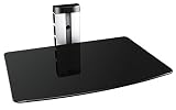RICOO HiFi Rack Regal Glas Phonoschrank Wandregal mit Kabelkanal DVD-S1 Wandhalterung mit Glasablage für Blu-ray DVD Player Beamer Audio Rack Phonomöb