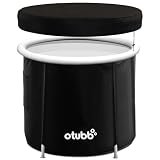 OTUBB Eisbad Ø75cm, Faltbare Badewanne aufblasbar, Outdoor Sitzbadewanne Erwachsene für Garten oder Dusche, Mobile Bade-Wanne aus Kunststoff, Plastik-Wanne Schw