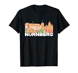 Nürnberg Deutschland City Skyline Silhouette Umrissskizze T-S