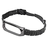 Qukaim Metall Ersatzband Ersatzband für Mi Band 6 Metall Ersatzband Armband Smart Watch Ersatzbänder Schwarz, 60_x_180_cm, M