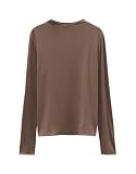 someday Damen Langarmshirt | Jerseyshirt KARINN Slim aus nachhaltigem Viskose Mix Soft Mocha, 42
