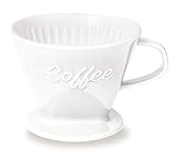Creano Porzellan Kaffeefilter XXL (Weiß) für Filtertüten Gr. 4 und 6, ca. 800gr Gewicht für extrem sicheren Stand, Achtung schwer, in 6 Farb