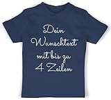 Baby T-Shirt Mädchen Jungen - Aufdruck selbst gestalten - Wunschtext I Geschenk personalisiert - 12/18 Monate - Navy Blau - t Shirt Tshirt Bedrucken Lassen personalisiertes p
