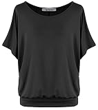 Van Der Rich ® - Oversize T-Shirt mit Fledermausärme - Damen(Schwarz, M)