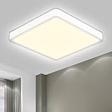 LQWELL® Deckenleuchte LED Deckenlampe, IP44 Wasserfest Badlampe Quadrat Flach 18W 4000K 1600LM Modern Schlicht Lampe Dünn für Wohnzimmer Badezimmer Schlafzimmer Küche Flur Keller Büro, 220 * 24