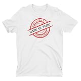 Made In Peru T-Shirt for Men Marca Peru Perucousa White XL