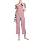 Hemd Pyjama Damen - Damen-T-Shirt KurzäRmelig Rundhalsausschnitt LäSsig Mit Muschelsaum Einfarbig FüR Im Freien Basisschicht-T-Shirt Striptease O