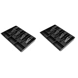 Fbtity 2X Registrier Kassen Schublade - Bargeld Tablett für 4 Scheine / 3 Münzen Registrier Kassen Einlage, 12,6 x 9,6 x 1,4