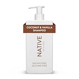 Native Kokosnuss- & Vanille Feuchtigkeitsspendendes Shampoo - Alle Haartypen, Coloriert & Behandelt, Fein bis Trocken & Geschädigt, Sulfatfrei, Silikonfrei & Farbstofffrei (487 ml)