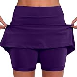 Stubenwagen-Rock-Set für Jungen, mittelhohe Taille, Culotte, kurze Röcke, schmale Hose, violett, XL