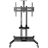 Tv Ständer Tv Standfuss Fernsehständer Rollbarer Mobiler TV-Ständer Auf Rädern Für 32-75 Zoll LED-LCD-Flachbildfernseher, Höhenverstellbares Rollendes AV-Regal Fernseher S