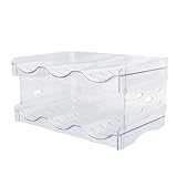 Yomiyuyr Stapelbares Wasserflaschenregal, Stabiler Flaschen-Organizer mit doppellagigem Design, Wasserflaschenhalter für den Schrank, mit Seitenplatten, für den vielseitigen (3 Flaschen pro Regal)