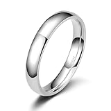 Zakk Ring Damen Herren 2mm 4mm 6mm Titan Poliert Schmal Ringe Einfach Verlobungsringe Trauringe Ehering Hochzeitsringe (Silber-4mm, 57 (18.1))