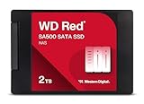 WD Red interne Festplatte 2 TB (3,5 Zoll, NAS Festplatte, 5.400U/min, SATA 6 Gbit/s, NASware-Technologie, für NAS-Systeme im Dauerbetrieb)