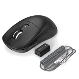 EWEADN x Attack Shark R6 Lightspeed Kabellose Gaming-Maus, 39G Ultraleichtes, HyperSpeed mit 8K Hz, PAW3950 Sensor, Nordic52840, 42K DPI für E-Sport-Spiele, Tri-Mode Programmierbare Mäuse - Schw