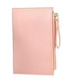 BIRLOZA 1 Stk Geldbeutel Kleine Portemonnaie Multi Slots PU Leder Brieftasche Schlanke kartenetui Mini Geldbörse Für Damen und Herren 9.5 * 14 * 0.5cm (Rosa)