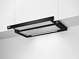 AEG DPE5660B Flachschirm-Dunstabzugshaube – Abluft oder Umluft – max. 600 m³/h im Abluftbetrieb mit max. 68 dB(A) – Energiekl. A – LED-Beleuchtung – Druck-Tasten – Schw