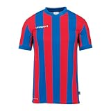 uhlsport Unisex Retro Stripe Kurzarm T-Shirt, Azurblau/Rot, L EU