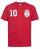 Serbien Kinder T-Shirt Trikot Personalisiert mit Wunschname + Nummer - Rot 6 Jahre (106/116)