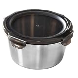 CATIEBYE Runde Edelstahl Auslaufsicherer Lebensmittelbehälter Tragbare Lunchbox Mit Deckel Studenten Lunchbehälter Brotdose Für Schule Und Bü