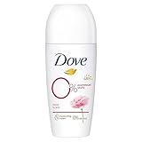 Dove Deodorant Roll-On Rosenduft 0% Deo ohne Aluminiumsalze mit 1/4 Pflegecreme und 48 Stunden Schutz 50 ml 1 Stück