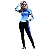 Damen Trikot Sets Radanzug Einteilig Langarm Lange Hose Fahrradrennen Triathlon Radfahren Mit Taschen/9D Gel Pad (Color : 4, Size : XX-Large)