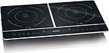 Severin Doppel Kochplatte Induktion für Küche, Büro oder Camping, Hochwertige Herdplatte, Campingkocher für zwei Töpfe, schwarz, 3.400 W, DK 1031