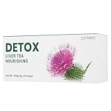 Detox Tee, hilft bei der Entgiftung der Leber, unterstützt die Leberregeneration und eine gesunde Verdauung, 50 Teebeutel, mit Mariendistel und Löw