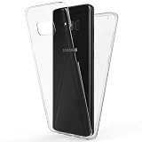NALIA 360 Grad Handyhülle kompatibel mit Samsung Galaxy S8, Full-Cover Silikon Bumper mit Displayschutz vorne Hardcase hinten, Hülle Doppel-Schutz Dünn Ganzkörper Case Handy-Tasche, Farbe:Transp