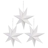 Veemoon Papierstern-Lampenschirm, 3D-Lampenschirm mit ausgehöhltem Papierstern, Deckenleuchte, für LED-Licht, Hochzeit, Geburtstag, Party, Heimdekoration (Lichter nicht im Lieferumfang enthalten)