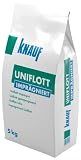 Knauf Uniflott imprägniert Gipsspachtel-Masse zum Verspachteln von imprägnierten Gipsplatten mit HRK bzw. HRAK ohne Fugen-Deckstreifen, 5 kg – Spezial-Gips, wasser-abweisende Spachtel-M