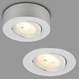 BRILONER - 2 in 1 LED Aufbauspot und Einbaustrahler schwenkbar, dimmbar, warmweißes Licht, LED Spot 230V, Deckenspot, Einbauleuchte, Deckenstrahler, 68mm Lochmass, 90x30mm (DxH), Chrom-M