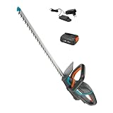 Gardena Akku-Heckenschere ComfortCut 60/18V P4A Ready-to-Use Set: Ergonomisch, Messergeometrie, Leichtgewicht, Akkustand, Kabellos (14731-20)