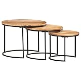 vidaXL 3X Akazienholz Massiv Satztisch Couchtisch Beistelltisch Kaffeetisch Sofatisch Holztisch Tisch Teetisch Massivholztisch W