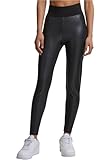 Urban Classics Damen Ladies Faux Leather High Waist Leggings Black, M