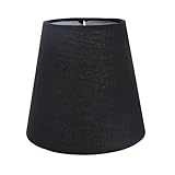 Eastlion Lampenschirm 5.5'/Ø14cm E14 E27 Lampenschirm for Flachs Kerze Kronleuchter Wandleuchte Pendelleuchte Tischlampe,Schw