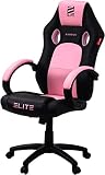 ELITE Gaming Stuhl MG100 Exodus | Ergonomischer Bürostuhl - Schreibtischstuhl - Chefsessel - Sessel - Racing Gaming-Stuhl - Gamingstuhl - Drehstuhl - Chair - Kunstleder Sportsitz (Schwarz/Pink/Weiß)