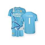 Real Madrid Torwart-Trikot und Hosen-Set Dorsal 1 COURTOIS 2024/2025 – offizielle Replik, lizenziertes Produkt – Kind (12 Jahre)