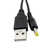 CABLEPELADO USB-DC-Stromkabel, Verlängerungskabel, Gleichstrom, kompatibel mit PSP 1000, 2000, 3000 MP3, Router Mini-Lautsprecher, 4,0 mm x 1,7 mm, 5 V, 2 A, USB 2.0, Schwarz, 80