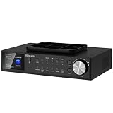 Regent Cucina 200 Küchenradio Unterbau Dab Radio mit Bluetooth FM/DAB+ Radio mit Led Leiste Küche, Farbdisplay, Küchen Timer mit 2 Alarmen, Perfektes Unterbauradio für die Küche, Farbe: Schw