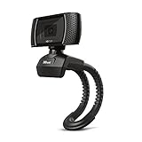 Trust Trino HD Webcam mit Mikrofon, 1280 x 720, 30 FPS, PC Kamera mit Flexibler Ständer und Automatischer Weißabgleich, Videokamera für Video, Chat, Skype, Laptop, Desktop, Computer, Mac – Schw