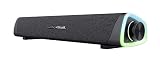 Trust Gaming GXT 620 Axon RGB Soundbar 12W, Stromversorgung über USB, 3.5mm AUX, PC Lautsprecher mit LED-Beleuchtung für Desktop-Computer, Laptop, Smartphone, Tablet, TV - Schw