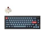 Keychron V2 Max Kabellose Mechanische Tastatur 65%, 2.4 GHz/Bluetooth 5.1/USB, RGB mit QMK/VIA Programmierbarem Knopf, Hot-Swappable Gateron Brown, Gasket Mount für Mac Windows Linux - Schw