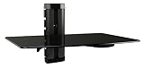 RICOO HiFi Rack Glas, Wandregal mit Kabelkanal DVD-B1, TV Regal, Wandhalterung mit Glasablage für Blu-ray DVD Player Beamer Playstation PS5 PS4 Xbox, Gaming Glasregal Wand, tv möbel & Phonomöb