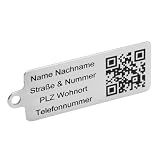WIENS3D Schlüsselanhänger mit QR CODE personalisiert Stempeluhr Gepäckanhänger Namensschild Notfallkontakt Werbeartikel Marketing