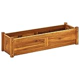 Xichuzi Garten-Hochbeet, Pflanzkübel, Kräuterbeet, Hochbeete-kit, Pflanztrog, Vertikalbeet, Pflanzgefäße, Pflanzencontainer, Akazienholz 100x30x25