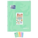 OXFORD Easybook Notizheft, Pastellfarben, 24 x 32 cm, 96 Seiten, 90 g, große Karos, zufällige Farbauswahl, 5 Stück