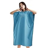 flintronic Handtuch Poncho, 110 * 80cm Mikrofaser Surf, Quick Dry Badeponcho, Lang Umkleidehilfe mit Kapuze für Herren Damen, Ideal zum Strand, Brandung, Sauna -B